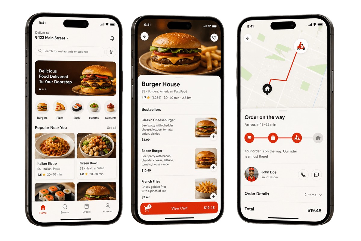 DoorDash clone food delivery app