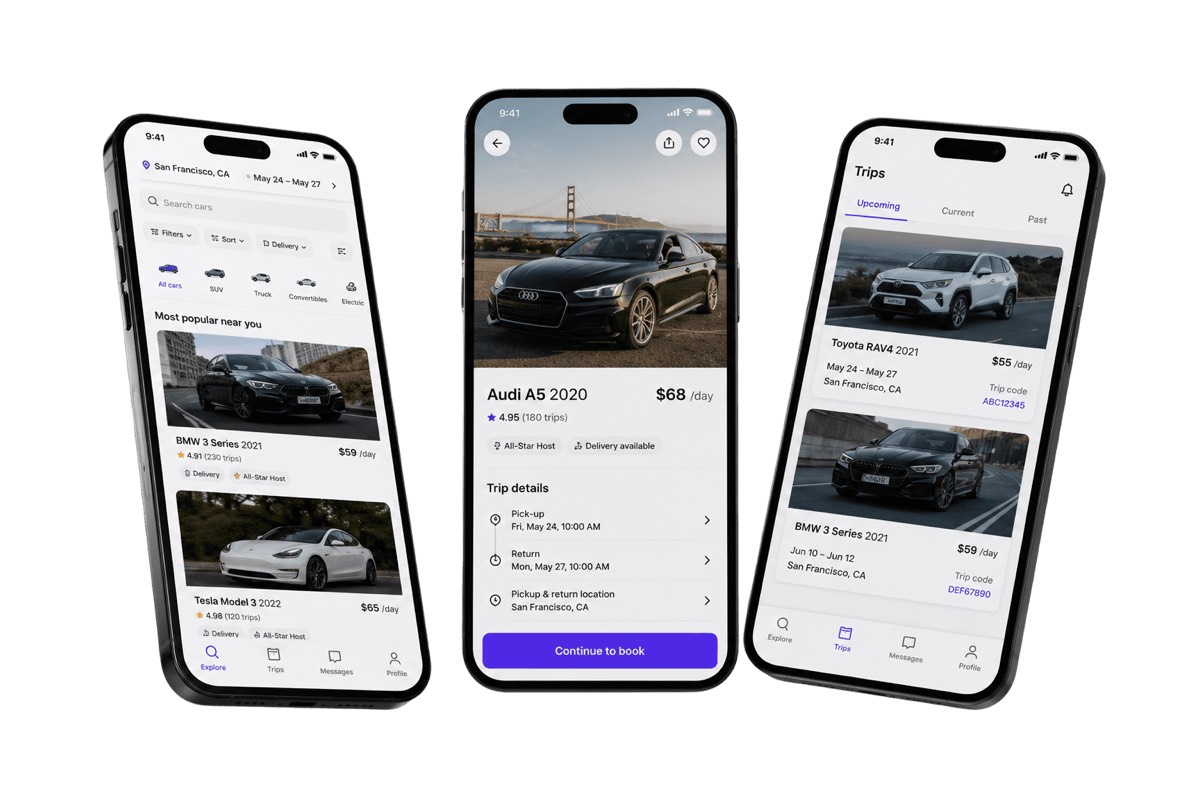 Turo clone car sharing app